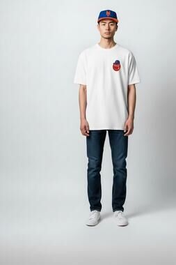 Vintage 90s Style NY Mets x Coca-Cola Graphic Tee Retro Streetwear White Shirt L